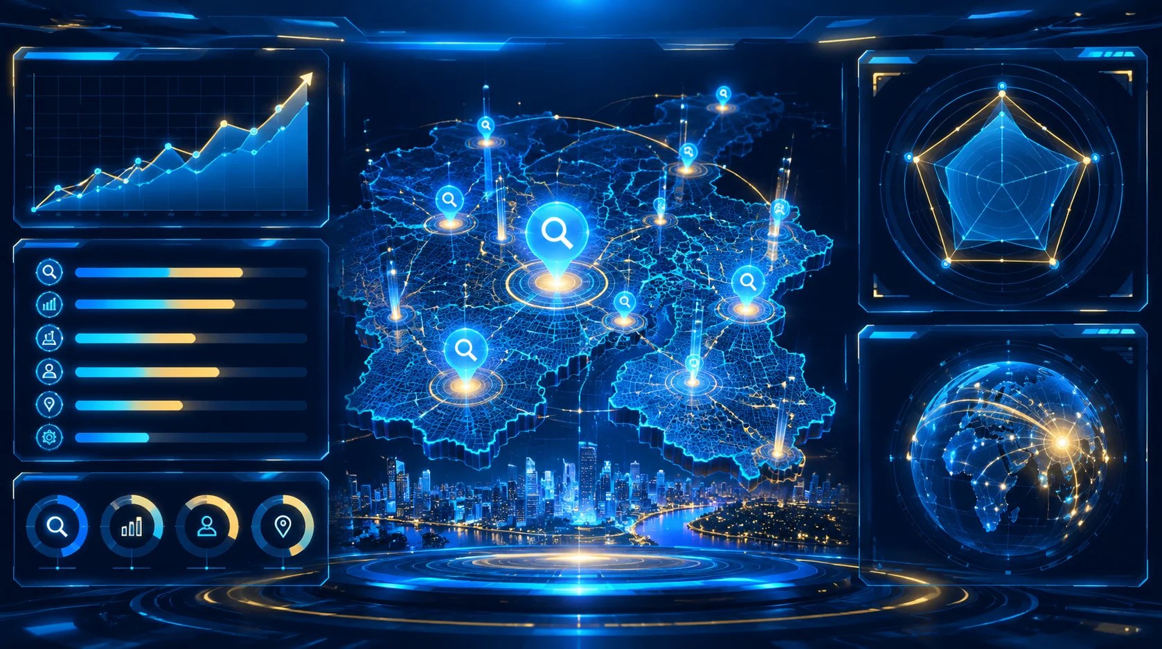 GEO 优化效果数据大屏：AI 搜索可见度、城市覆盖与询盘趋势