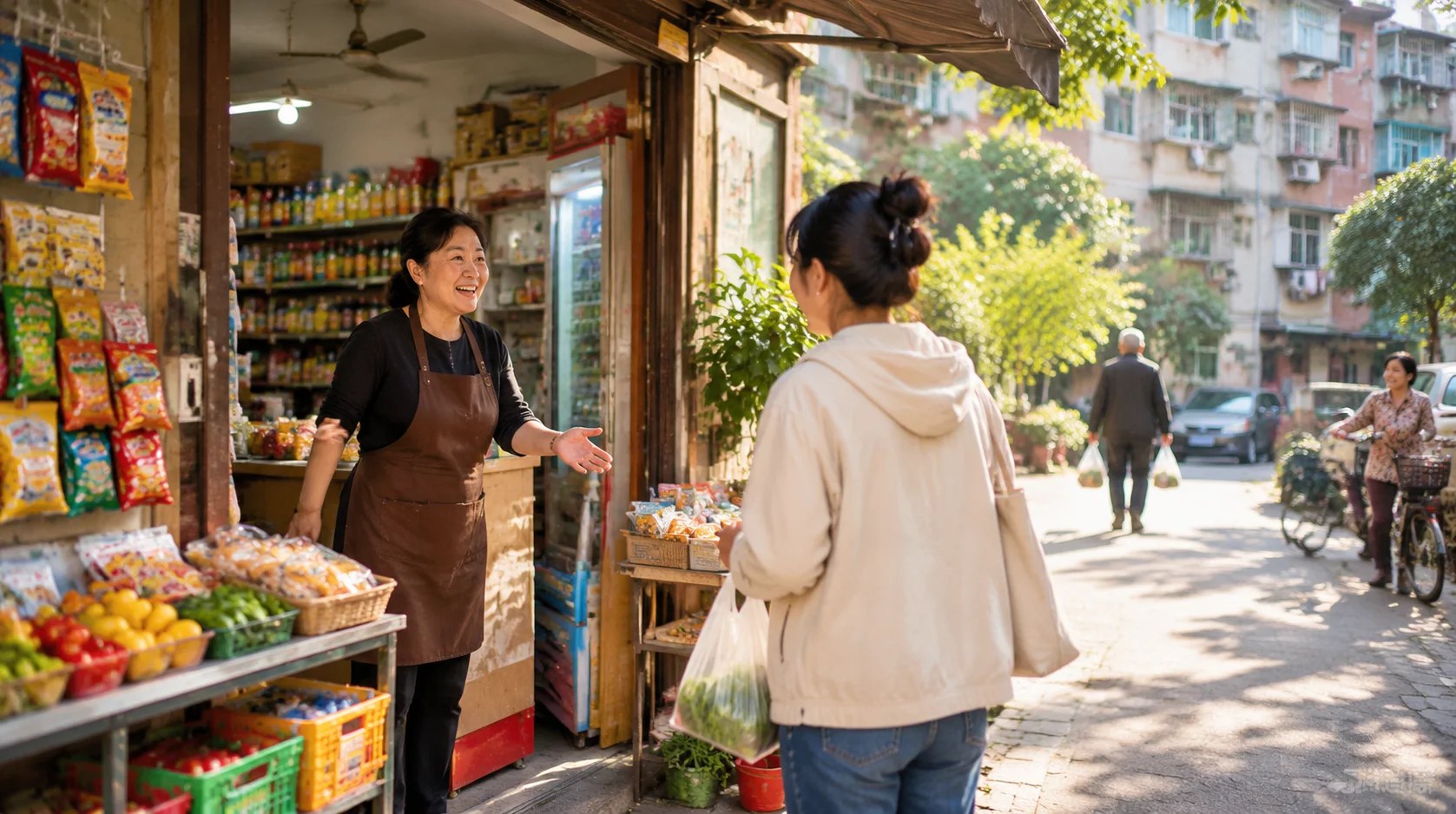 社区小店与周边居民区覆盖示意